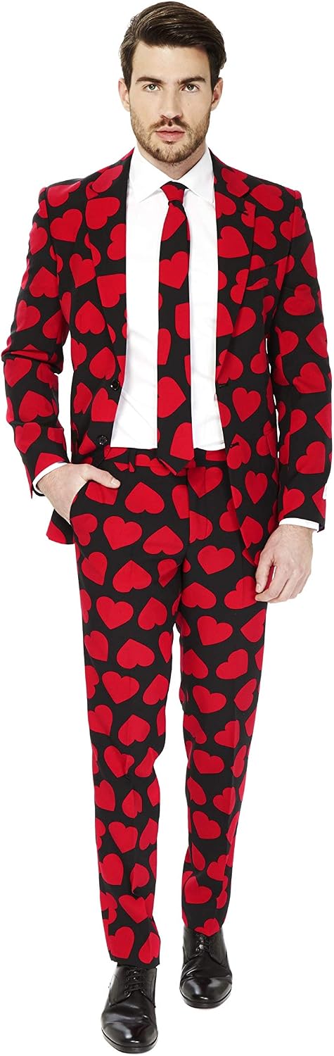 OppoSuits Fashionable Plain Party Suits for Men with Jacket Trousers and Tie