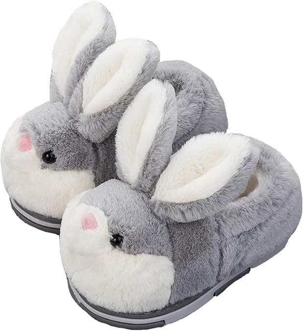 YILANLAN Women's Cute Bunny Animals Slippers Interesting Comfortable Furry Slippers Soft Plush Winter season Keep warm Home Slippers
