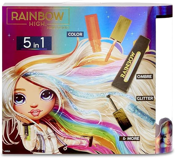 Rainbow High Hair Studio – Create Rainbow Hair with Exclusive Amaya Raine Doll, Extra-Long Washable Hair Colour
