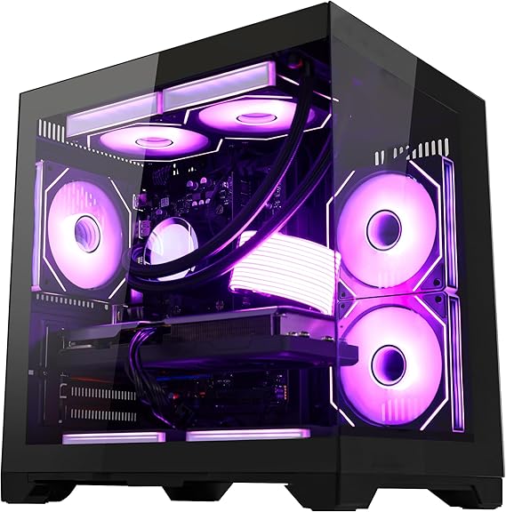 Gaming PC -AMD Ryzen 7 5700G 3.8 GHz- RTX 3050 6G-16GB DDR4 RAM-1TB PCIe SSD-240 Liquid Cooler -WiFi &Bluetooth -ARGB Software-Windows 11 Desktop Computer-Black