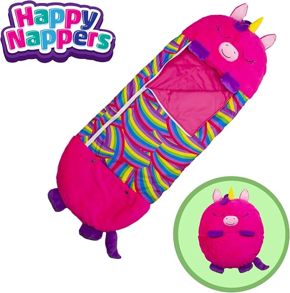 Happy Nappers 2-in-1 Pillow & Sleepy Sack Pink Unicorn, 54x20 Medium