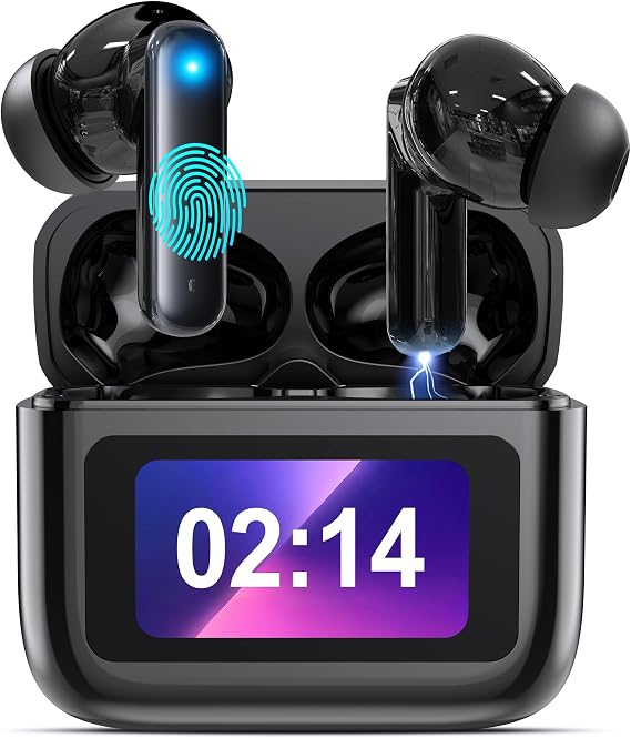AI Real-Time Translation Earbuds,Wireless Earbuds,144 Languages Ear Buds,Two-Way Translator Earbuds, Bluetooth Headphones, Ear pods Wireless,HD Sound Translating Earbuds for Travel, JM21 Black