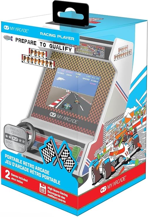My Arcade Pole Position Racing Player: Retro Mini Arcade Game Console with 2 Games, Real Racing Controls