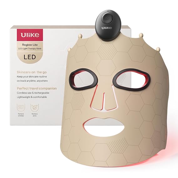 Ulike ReGlow Lite LED Mask With 3 Modes for Anti-Acne & Anti-Aging, Powerful LED Beads With Red, Blue and Mixed Light, 3D Facial Comfort Fit, Red Light Therapy Skin Care At Home