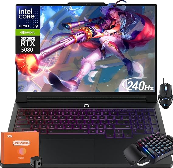 Lenovo Legion Pro 7i Gen 10 Gaming Laptop (2025), GeForce RTX 5080 16GB GDDR7, Intel Ultra 9 275HX Up to 5.40 GHz, 16" 240Hz OLED, 32 GB DDR5, 2 TB SSD, Windows 11 Pro, w/Accessories