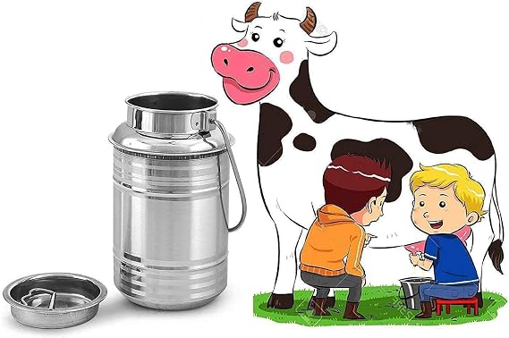 Stainless Steel 4 Liter Milk Can Jug Pot Milk Canister Milk Container Dolu Dolchi Milk Bucket With Lid