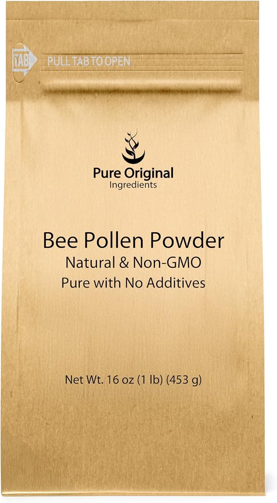 PURE ORIGINAL INGREDIENTS Bee Pollen Powder, 1 lb, No fillers, Undiluted Supplement