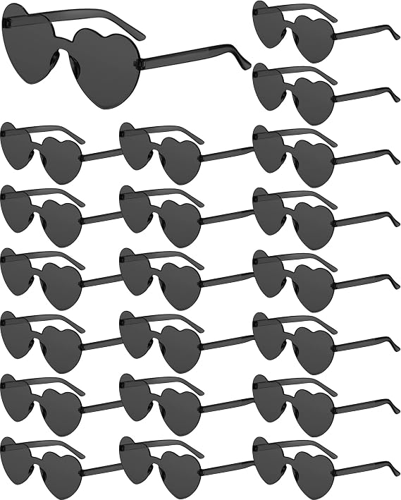 Frienda 20 Pcs Heart Shaped Sunglasses for Women Men