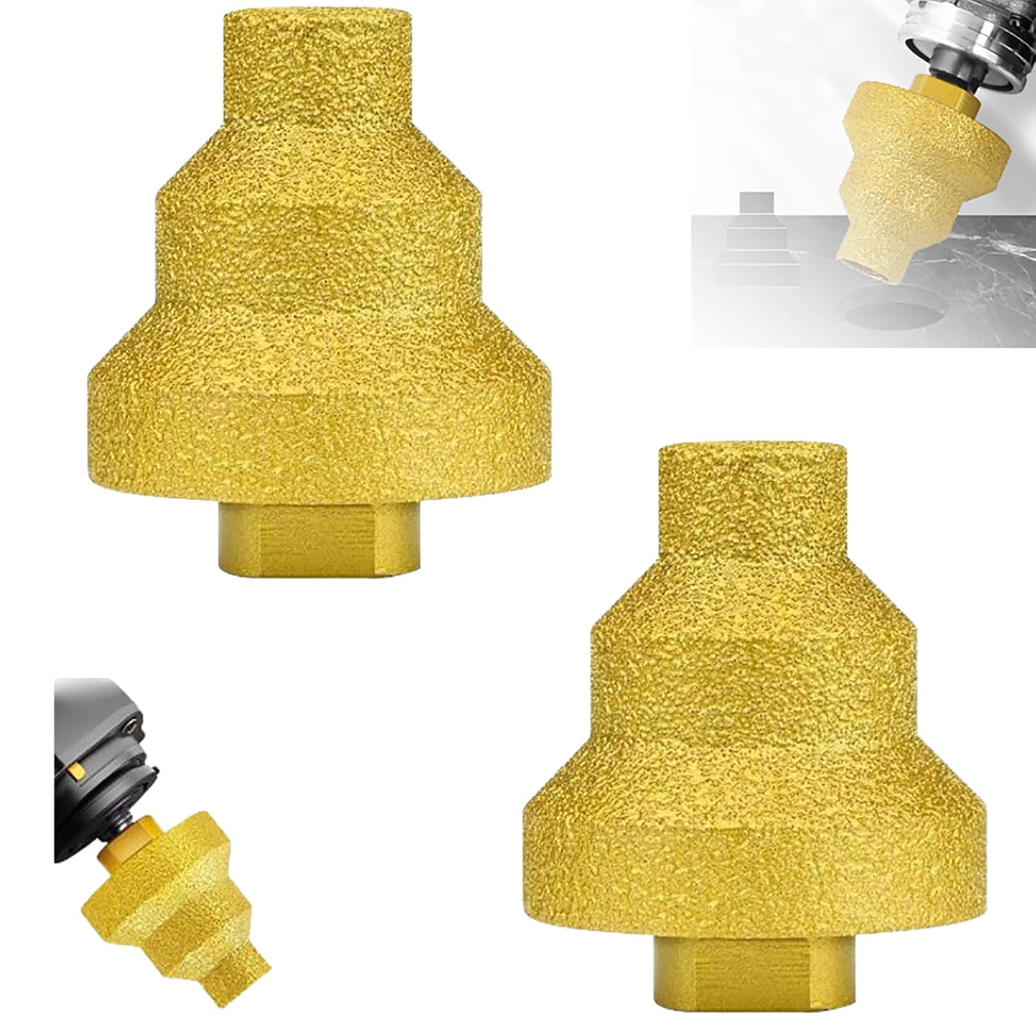 Effective Diamond Core Drill Bit, Diamond Finger Milling Bits Diamonds Holes Saw Stepped Pagoda Drill Bit 20-35-50mm Hole Expander, Hole Opener for Enlarging Grinding and Shaping Gold, 2pcs