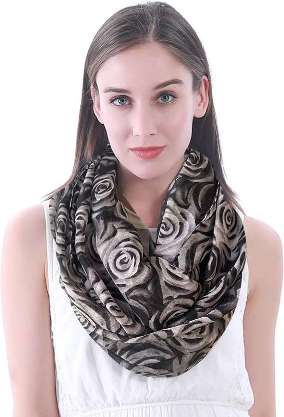 Lina & Lily Roses All Over Women's Infinity Loop Scarf