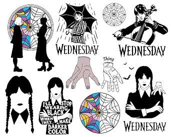 Wednesday SVG Bundle Dancing Queen SVG, Addam Family SVG png eps pdf Jenna Ortega Silhouette, SVG for Cut Cutting Clipart