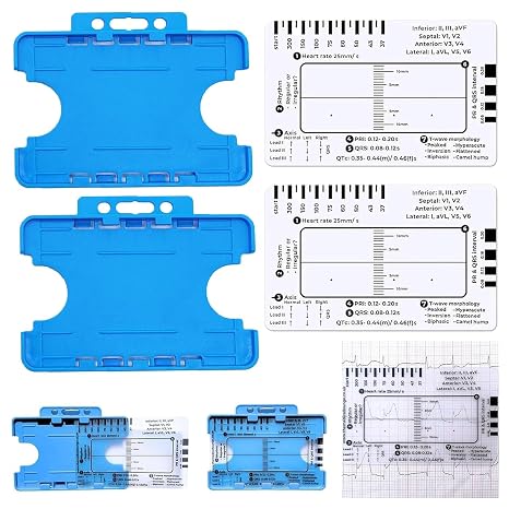 2pcs ECG 7 Step Ruler, Portable Assessment Tool for ECG/EKG Interpretation