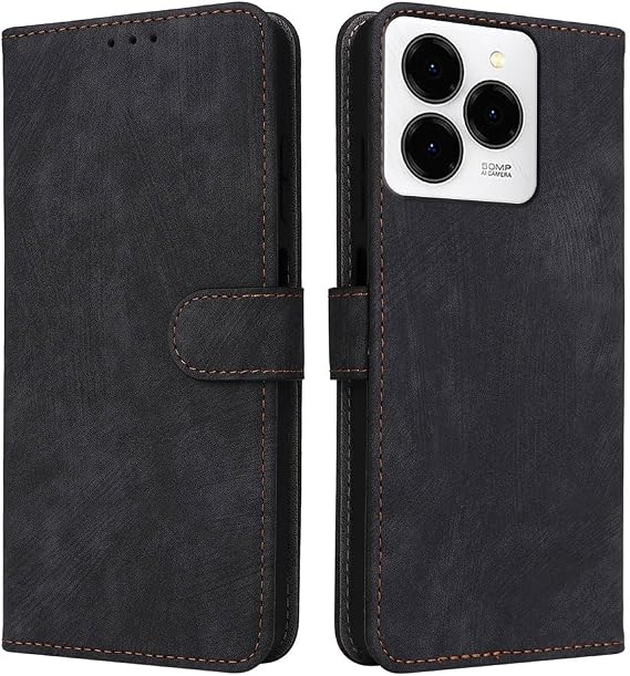 XINNI RFID Protective Phone Case for Ulefone Note 20 Pro/Meizu Note 21 4G, PU/TPU Flip Leather Shockproof Cover, Black | RFID Protective PU/TPU Flip Leather Shockproof Cover