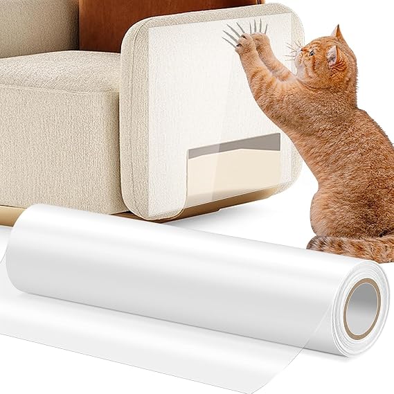 Çizilmeye karşı koruma, kedi bandı, kanepe, şeffaf, çizilme koruması, kedi tırmalama koruması, 3 m x 30 cm, kendinden yapışkanlı, kediler için, mobilya, kanepe, kapı, duvar için, çizilmeye