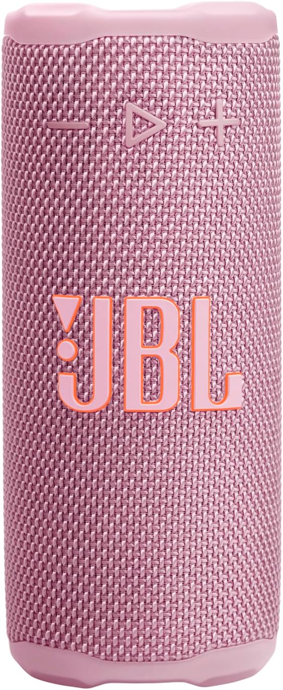 JBL Grip Bluetooth hoparlör, Pembe, JBL Pro ses, AI Sound Boost, IP68 su geçirmez ve toz geçirmez, ambiyans aydınlatması, 14 saate kadar çalma süresi, Auracast çoklu hoparlör bağlantısı, JBL