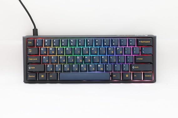 Ducky One 3 Mini Pro Nazca Line 8K 60% Mechanical Keyboard: Quack Mechanics Dampening, Hot-Swappable Cherry MX2A Silent Red Switches, High-Density PBT Tripleshot Keycaps, RGB, US, Nazca Line | 60% mechanical gaming keyboard, hot-swap switches, Quack Mechanics, PBT tripleshot keycaps, RGB