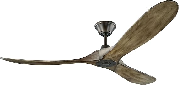 Monte Carlo 3MAVR60AGP Maverick Energy Star 60'' Outdoor Ceiling Fan with Remote Control, 3 Balsa Wood Blades, Aged Pewter