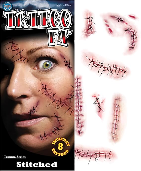 Tinsley Transfers Stapled & Stitched Temporary Tattoo Kit, Standard