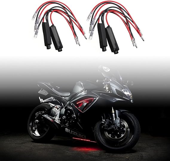 ANKIA 4pcs 12V Universal Motorcycle Turn Signal Indicator Motorcycle Turn Signal LED Load Resistance Decoder Flash Adapter Error Code Correction for Harley Yamaha Suzuki Honda