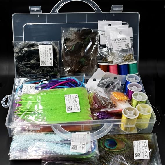 Feathers Fur Thread Crystal Flash Line Hooks Fly Tying Materials Starter Kits