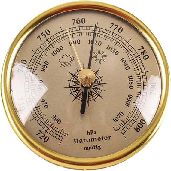 Barometer Indoor Barometer Adjustable 3in Barometric Pressure Gauge Clear Scaled Weather Barometer with Hanging Hole Portable Barometer for Indoor Outdoor Wall Fishing