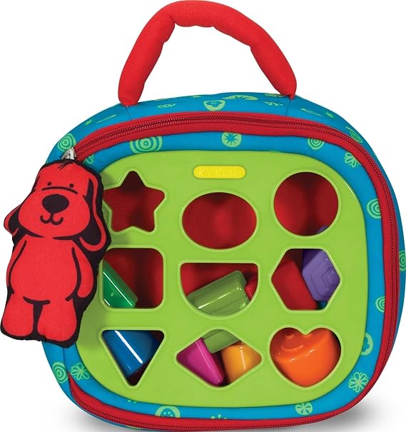 Melissa & Doug Ks Kids Take-Along Shape Sorter, 9 Textured Building Blocks & Soft Sensory Activity Bag, Montessori-Inspired Baby Toys for Toddlers, Preschool Learning Toys for Babies 9 Mo. & Up