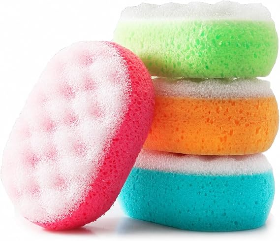 MartiniSPA Italian Made Energizing Body & Bath Sponge - 3 Pack All-in-One Body Sponge & Gommage Deep Exfoliating Scrub, Skin Care for Women and Men - Assorted Colors