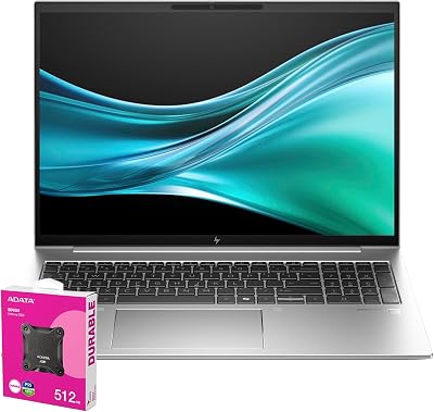 HP EliteBook 860 G11 16 FHD Business Laptop Computer, Intel Ultra 7 155U Beat i7-1355U, 16GB DDR5 RAM, 1TB PCIe SSD, WiFi 6E, Backlit KB, FR, Windows 11 Pro, with A-Data 512 External SSD Bundle