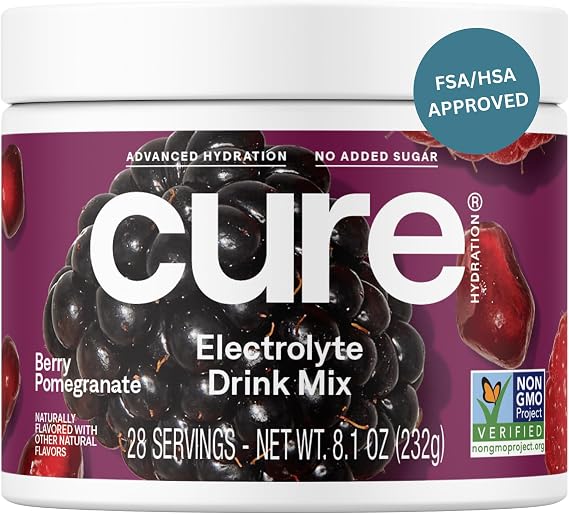 Cure Hydration - Electrolyte Drink Powder Berry Pomegranate 28 Servings