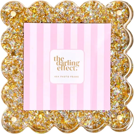 The Darling Effect Everbloom Dusty Rose Square Scalloped Acrylic Frame