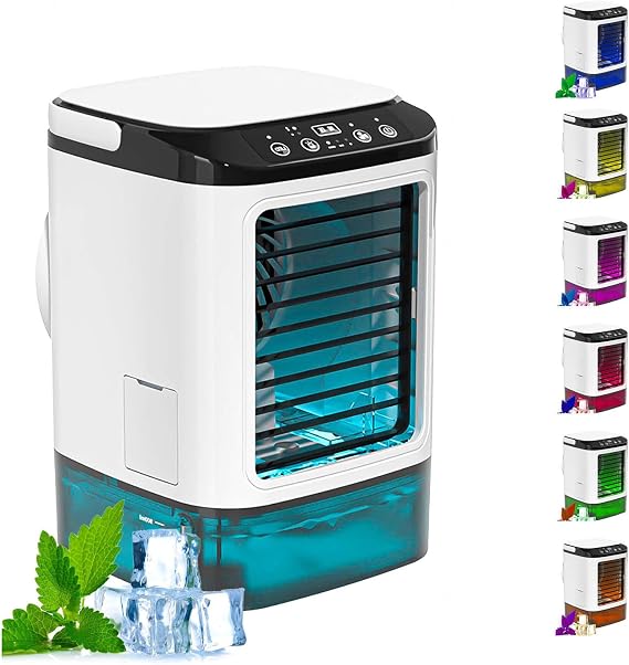 With Ice Box Car AC, Room AC 3 Speeds and 7-Color LED Aire ACondicionado Portatil Ac Unit for Bedroom Portable