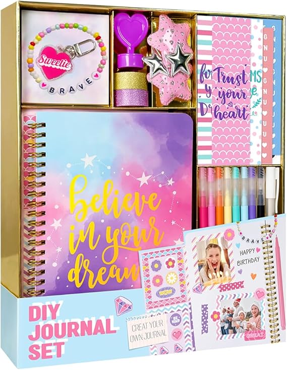 Nollh DlY Journal Kit for Girls Scrapbook Gifts for 8-12 Year Old Girl
