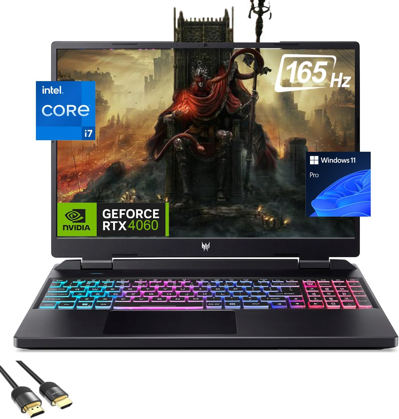 acer Predator Helios Neo 16 Gaming Laptop, 16 WUXGA 165Hz IPS Display, Core i7-13650HX, GeForce RTX 4060, 32GB DDR5, 2TB PCle 4.0, 4-Zone RGB KB, WiFi 6E, RJ45, USB-C, HDMI, PDG HDMI, Win 11 Pro