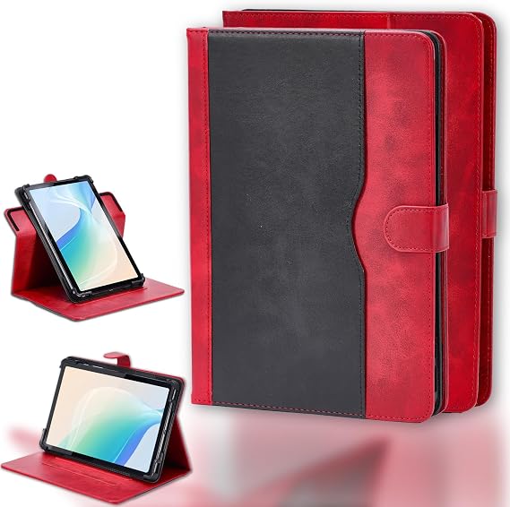 Case Compatible for Pine64 Pinetab2 10.1-Inch Tablet Case 360 Degree Rotation Multi-Viewing Angels PU Leather Stand Folio Cover Red