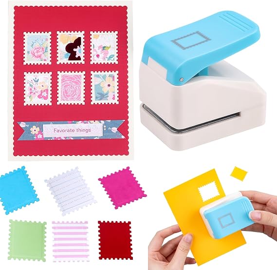 0.9x1.1inch Postage Stamp Embossing Punch; Punches Score Tools for Scrapbooking Journaling Paper Craft DIY Card Making Paper Crafting Scrapbooking DIY Card Making Arts Crafts Supplies