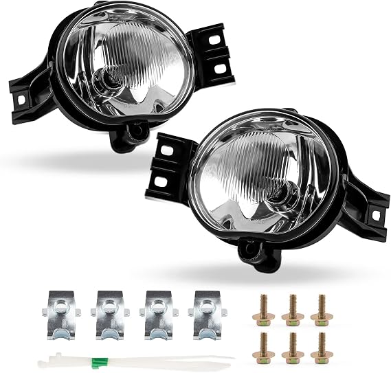 Fog Light 2002-2008 Ram 1500 2500 3500 Durango Clear Black | FL7109, 02-08 Ram 1500/03-09 2500/03-10 3500, 04-06 Durango, 9006 12V 51W, Clear Black Bezel Pair, RP Remarkable Power