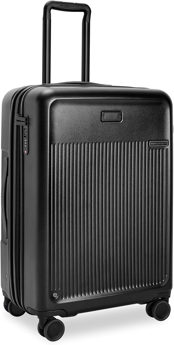Briggs & Riley 21" Global Carry On Expandable Spinner - Luggage for Travel, Suitcases with Wheels, Hardside Rolling Bag for Men & Women, Self-Repairing Zipper - Sympatico Collection, Black