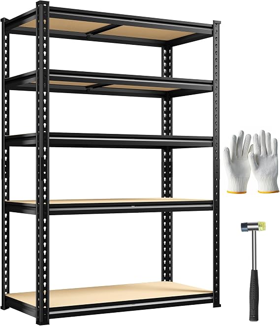 Bepatio Garage Shelving 2010LBS Storage Shelves 72" H Metal Shelving Heavy Duty Pantry Shelves Adjustable Garage Shelf for Kitchen Warehouse Basement, 35.4" W x 15.7" D x 72" H