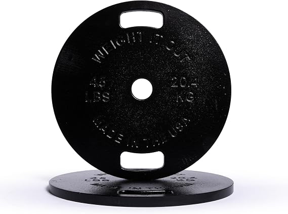 Weight It Out Cast Iron Olmpic Machined Weight Plate Pairs Made in USA, Super Thin Weight Plates for Weight Lifting, Strength Training, Gym; Durable and Accurate Weights, 2.5lb to 45lb