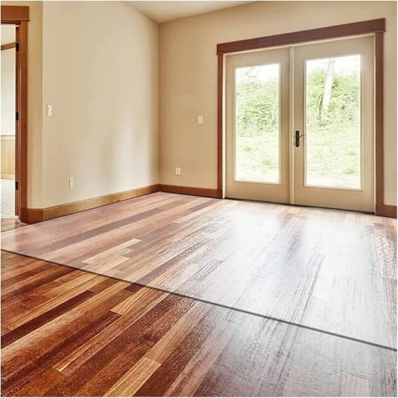 Runner Rugs Clear Vinyl Plastic Floor Protector Clear Area Rugs, Runner Rug, Transparent Plastic Runner Rugs,Non-Skid Transparent Clear Plastic Carpet Protector Runner, 1.5mm Thickness for Hard Floor