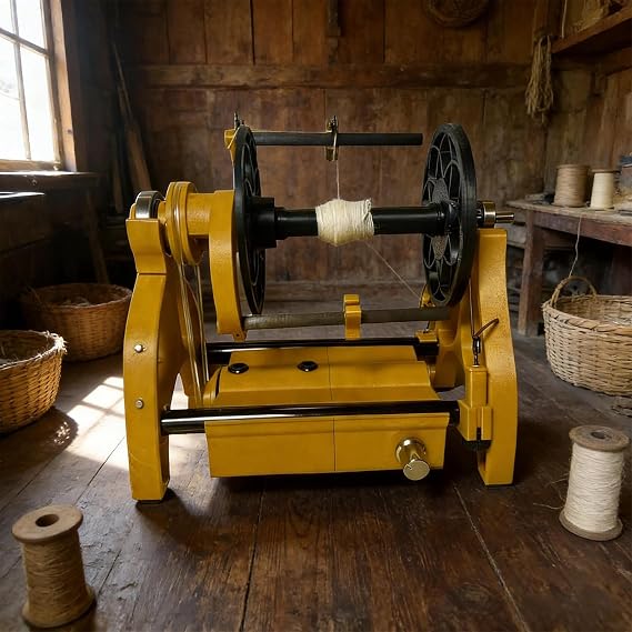 12v Wool Yarn Winding Machine, Adjustable Speed Yarn Winder, Max Speed 800rpm, Forward and Reverse Rotation, with 3 X 4 Oz Spools, 12.0mm Bore Diameter, for Wool and Silk Weaving Gold