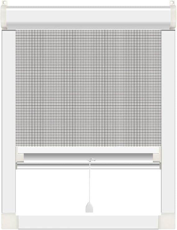 Custom-made Window Screen with Frame, Roller Fly Screens for Windows, Anti-insect Mosquito Window Curtain Net Mesh Screen Home Protector Telescopic Push-pull Type