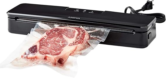 Anova Culinary Vacuum Sealer, Slim & Compact, Includes 10 Pre-Cut Bags (BPA-Free), Wet & Dry Dual Food Vacuum Sealer Machine for Sous Vide and Long-Term Storage,