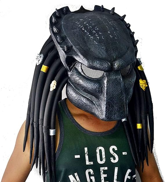 LPXPLP Motorcycle Full Face Predator Mask Predator Full Face Mask, Predator Motorcycle Mask, Suitable for Halloween Cosplay Dance Party Mask  