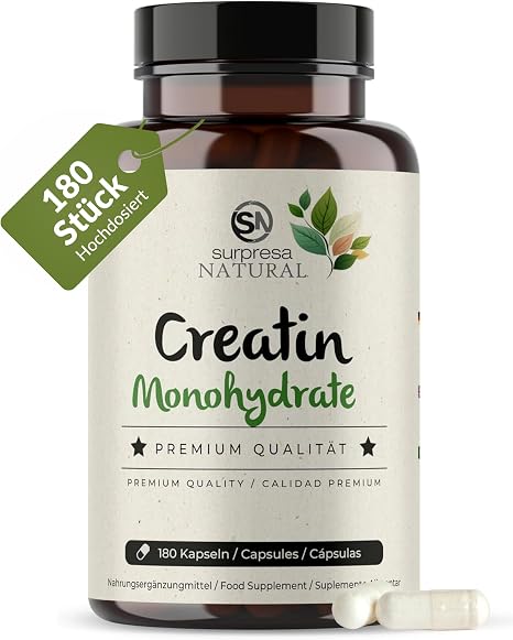 Creatin-Kapseln I 500 Stück I Mit 3200 mg reinem Creatine-Monohydrate pro Tagesdosis I Vorrat für 125 Tage I Hochwertige Kreatin-Caps I hochdosiert & natürlich