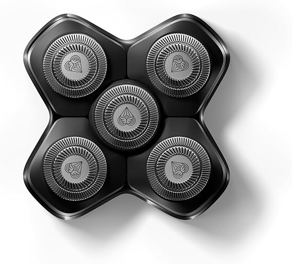 MANSCAPED The Dome ShaverTM PRO SkinSafe Replacement Blade Pad - Five Stainless Steel Rotary Pivoting Blades for Smooth Shave, Magnetic Attachment for Men's Head Shaver (1-Pack)
