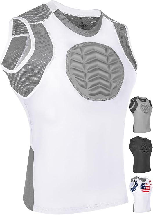 Youth Baseball Chest Protector, Sternum Heart Guard Shirt | Softball Chest Protector Girls Youth, Padded Compression Baseball Undershirt for Kids