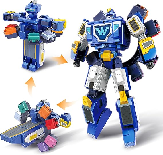 Super Wings 3-in-1 World Space Transforming Robot with Mini Figures Jett and Dizzy, Transformation Toy for Boys and Girls from 3 Years, Blue