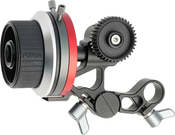 Hersmay Metal Mini Follow Focus A/B Stops Lens Follow Focus Lever Camera Focus Puller Compatible 15 mm Rod Rail Rig Damping No-slip Handwheel for DSLR Mirrorless Camcorder Camera Cage Rig