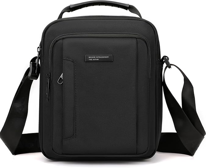 zhongningyifeng Men's Small Messenger Bag Nylon Waterproof Lightweight, Casual Shoulder Crossbody Bag for Work Travel Outdoor